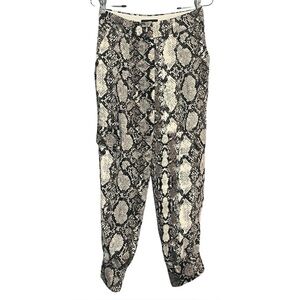 Express Monochrome Snakeskin Ankle High Rise Tapered Trousers